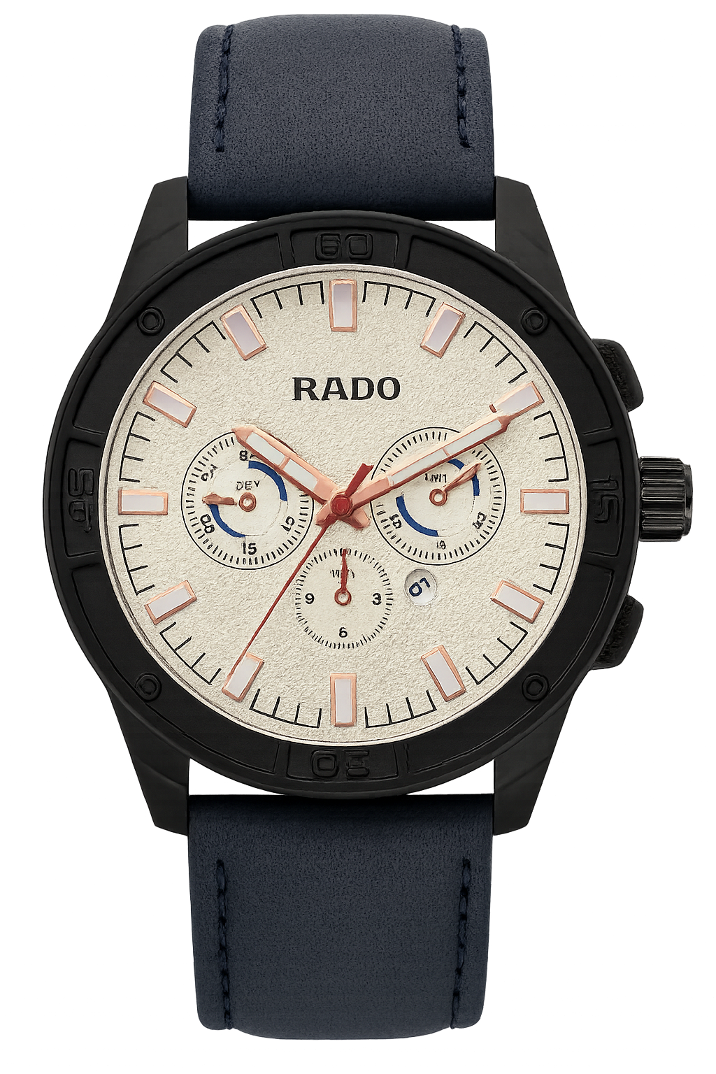 Rado Dual-Tone Blue & Grey Leather Watch Strap