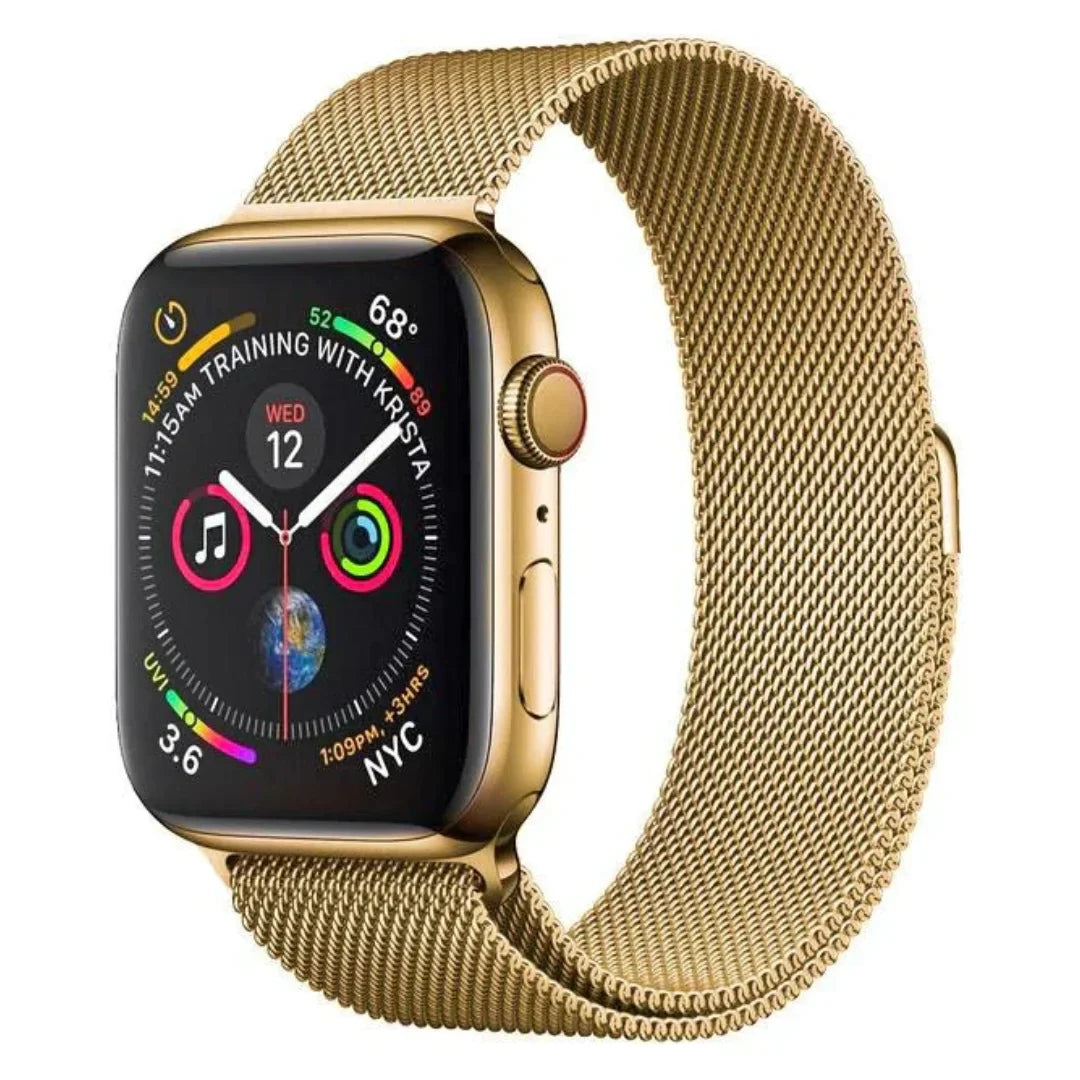 Gold | Apple Watch Milanese Magnetic Loop Strap | Stainless Steel Band  | 42mm / 44mm / 45mm