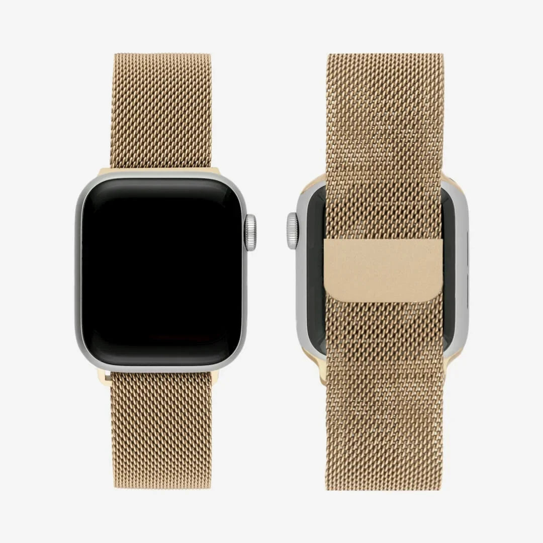 Gold | Apple Watch Milanese Magnetic Loop Strap | Stainless Steel Band  | 42mm / 44mm / 45mm