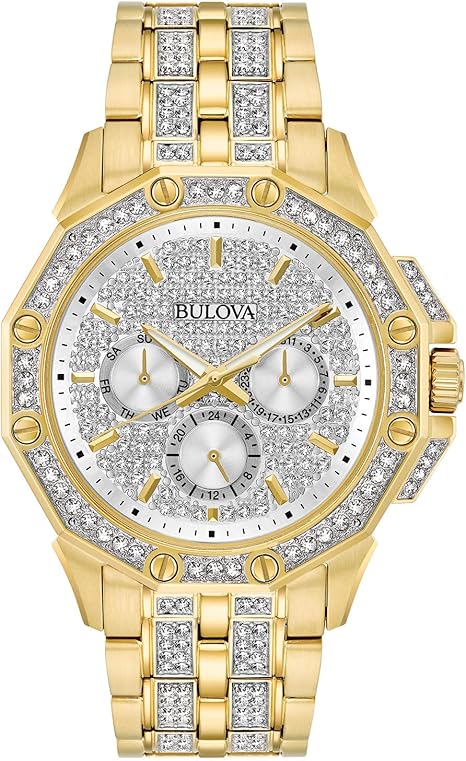 Bulova Men's Crystal Octave Chronograph Quartz Watch, Pave Crystal Dial