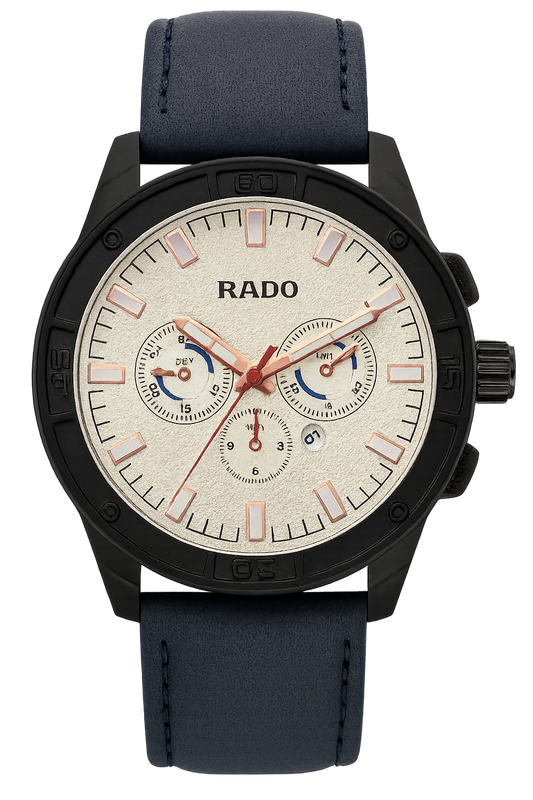 Rado Dual-Tone Blue & Grey Leather Watch Strap