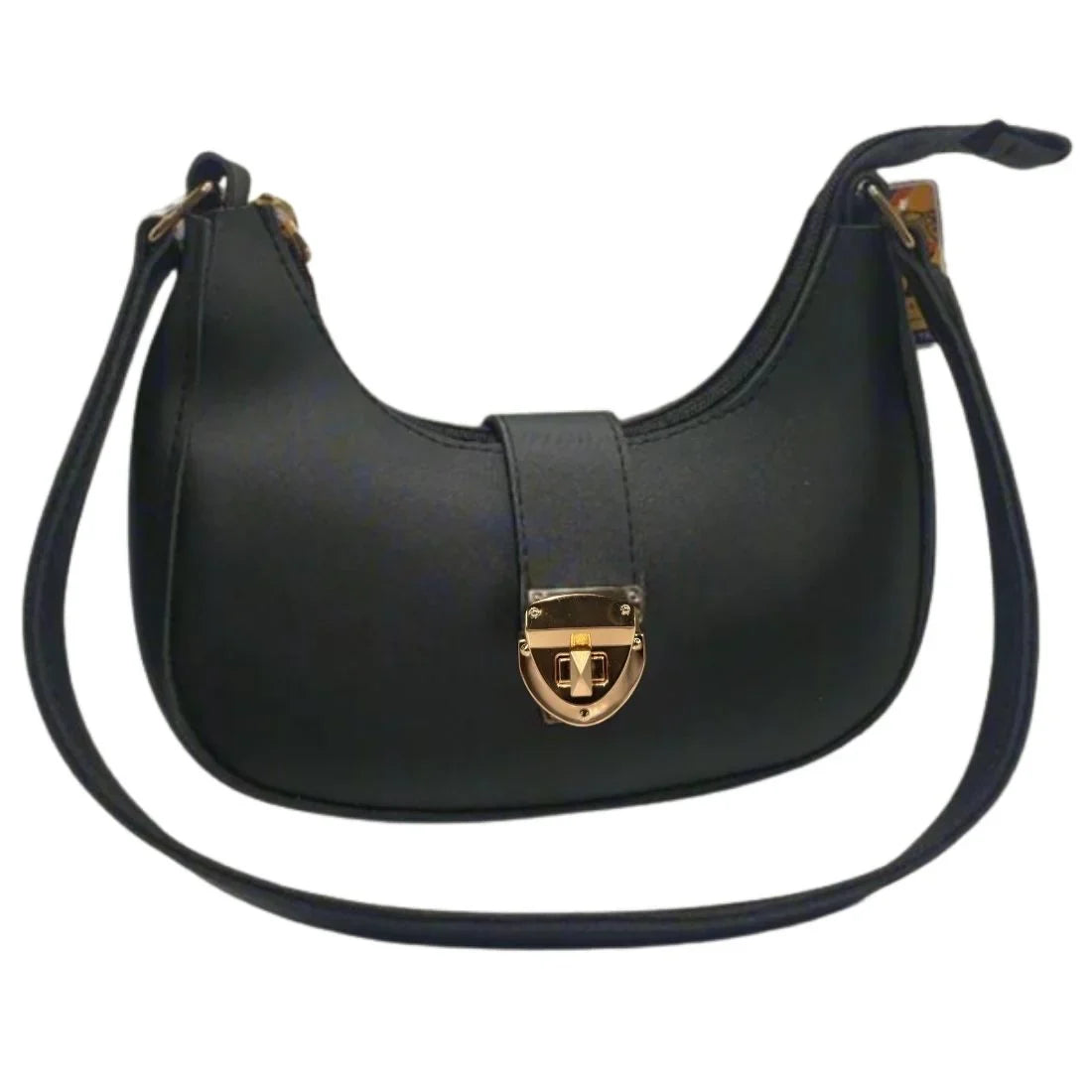 Crescent Leather Luxury Shoulder Bag for Women | Black