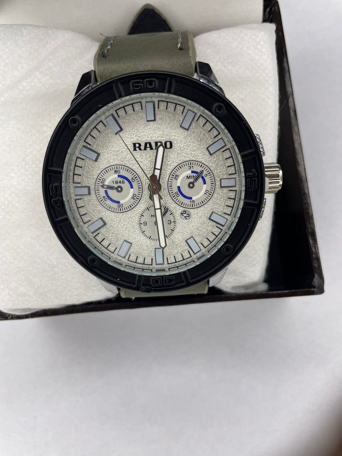 Rado Dual-Tone Blue & Grey Leather Watch Strap